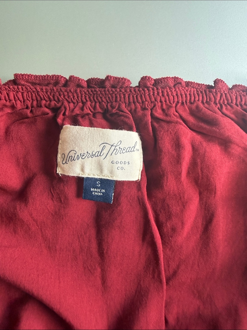 Universal Thread Burgundy Ruffle Mini Dress - Picture 8 of 9